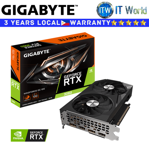 [GV-N3060WF2OC-12GD-2.0] Gigabyte RTX 3060 Windforce OC 12GB GDDR6 Geforce Graphic Card (GV-N3060WF2OC-12GD-2.0)