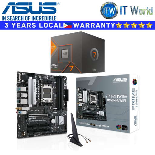 [AMD RYZEN 7 8700G/ASUS PRIME B650M-A Wifi] ASUS Bundle Ryzen Motherboard AMD 7 8700G with ASUS Prime B650M-A Wifi