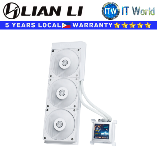 [G89.GHSLCD36SW.00] Lian Li CPU Cooler Fan AIO Liquid Cooler Black/White Hydroshift LCD 360S (White)