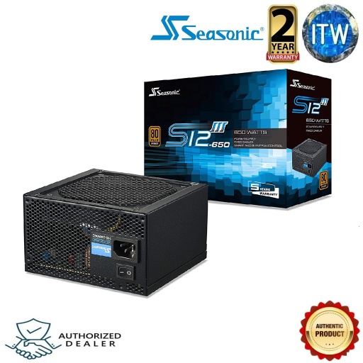 [S12III 650 SSR-650GB3] Seasonic S12III 650 SSR-650GB3 650W 80+ Bronze ATX12V &amp; EPS12V Direct Cable Wire Output Smart &amp; Silent Fan Control Power Supply
