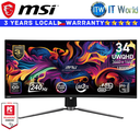 MSI Curved Gaming Monitor MPG 341CQPX QD-OLED 34.18" UWQHD / 240Hz / 0.03ms GTG / 1800R