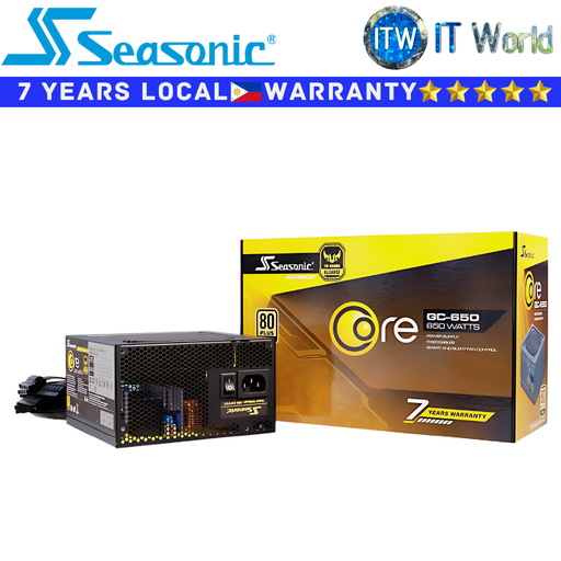 [SSR-650LC] Seasonic PSU 650W Power Supply Unit Core GC-650 80+ Gold Fixed Cables (SSR-650LC)