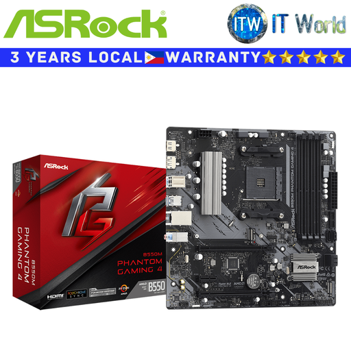 [Asrock B550M Phantom Gaming 4] ASRock Motherboard B550M Phantom Gaming 4 microATX AM4 DDR4