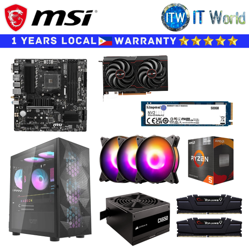 [Horizon Build] Gaming PC Desktop Computer Set MSI Horizon Build 5 5600X B550M Pro VDH Wifi