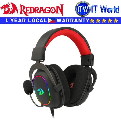 [ZEUS X H510-RGB] Redragon Wired Gaming Headset H510 Zeus X RGB Virtual 7.1 Surround Sound Lightweight Black (Zeus 510-X RGB Black)