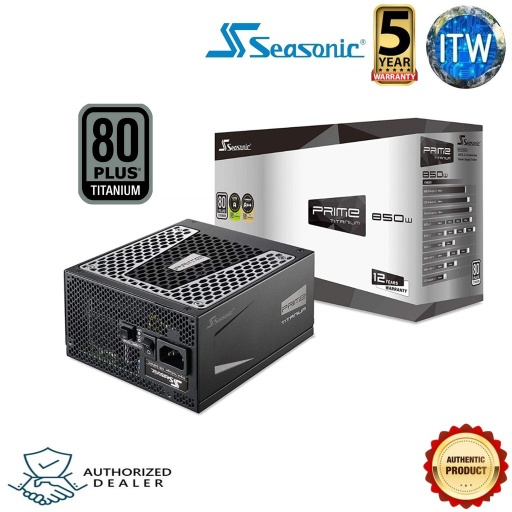 [Seasonic PRIME ULTRA TITANIUM 850W SSR-850TR] Seasonic PRIME ULTRA TITANIUM 850W 80+ Titanium Fully Modular Power Supply Unit (SSR-850TR)