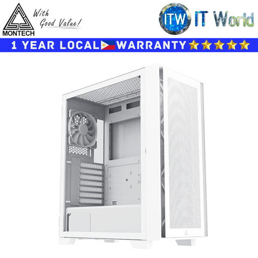 [Air 1000 Lite White] Montech Computer PC Case Air 1000 Lite White Glass Side Panel Full Entry Level Case