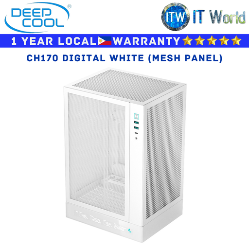 [R-CH170-WHNPI0D-G-1] Deepcool Computer PC Case CH170 Digital Mesh Panel White (R-CH170-WHNPI0D-G-1) (CH170 Digital Mesh)