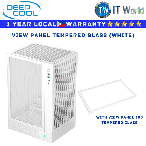 [CH170 DIGITAL + VIEW PANEL WHITE] Deepcool Computer PC Case CH170 Digital with View Panel Tempered Glass (White) (View Panel Glass)