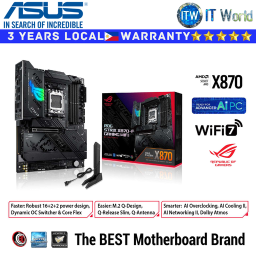 [ROG STRIX X870-F GAMING WIFI] ASUS Motherboard ROG Strix X870-F Gaming Wifi ATX AM5 DDR5