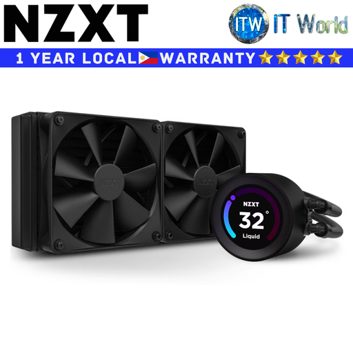 [RL-KN24E-B1] NZXT CPU Cooler Fan Kraken Elite 240 Black 240mm AIO Liquid Cooler w/ LCD Display (RL-KN24E-B1)