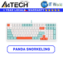 A4Tech Keyboard FS300 Fstyler Collection Hot-Swappable Mechanical Keyboard (Panda Snorkeling)