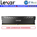 Lexar DDR4 RAM 16GB 3200Mhz Thor Dark Grey Sleek Heat Spreader Single UDIMM Desktop Memory (LD4BU016G-R3200GSXG)