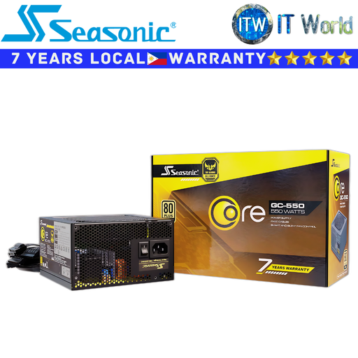 [SSR-550LC] Seasonic PSU 550W Power Supply Unit Core GC-550 80+ Gold Fixed Cables (SSR-550LC)