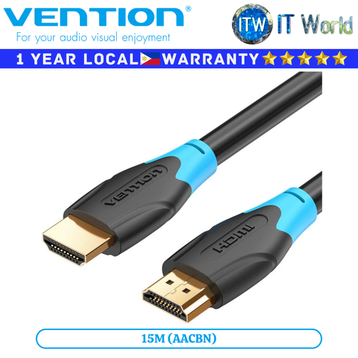 [AACBN 15M] Itw | Vention Cable AACB HDMI Male to Male 2.0 4K 1080p HDMI Adapter PVC (10M | 15M | 20M) (15M) (15M)