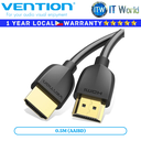 Vention Cable AAIB Portable HDMI Black Gold-plated PVC Type (0.5M)