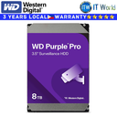 Western Digital Hard Drive HDD Purple Pro Sureveillance 3.5" SATA Internal 8TB (WD8002PURP-85C9JY0)