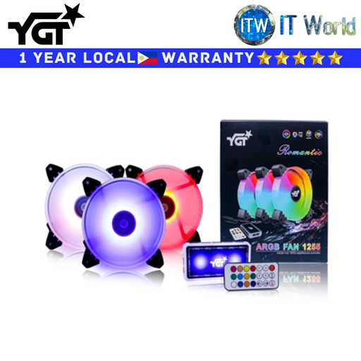 [YGT ARGB KIT 3 IN 1 #1255] YGT PC Fan ARGB LED FAN #1255 KIT 3 IN 1 120mm