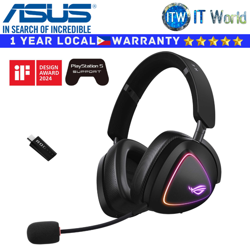 [A701 ROG DELTA II (BLACK)] ASUS Wireless Gaming Headset A701 ROG Delta II Tri-mode Stereo Lightweight (Black)