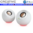 Creative Desktop Speaker USB-C Power Powered 2.0 PC Speaker with RGB Lighting (White)