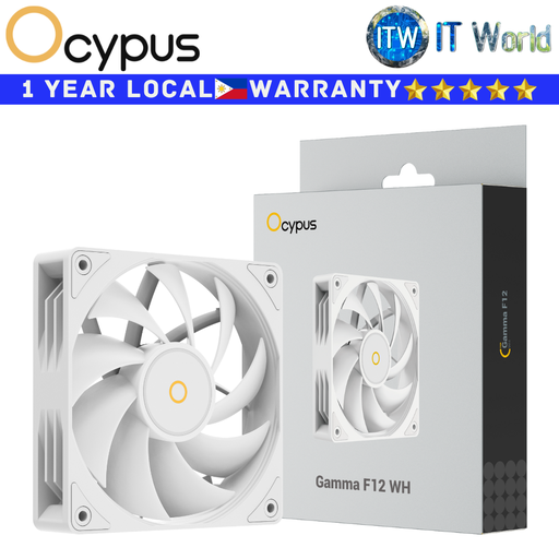 [GAMMA-F12-WH1NN00X-GL] Ocypus PC Fan Gamma F12 Quiet Cooling Hydraulic Bearing Single Fan (White)(GAMMA-F12-WH1NN00X-GL) (White)