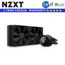 NZXT CPU Cooler Fan AIO Kraken 240 120mm Black Liquid Cooler (RL-KN240-B1)