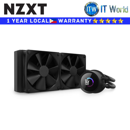 [RL-KN240-B1] NZXT CPU Cooler Fan AIO Kraken 240 120mm Black Liquid Cooler (RL-KN240-B1)