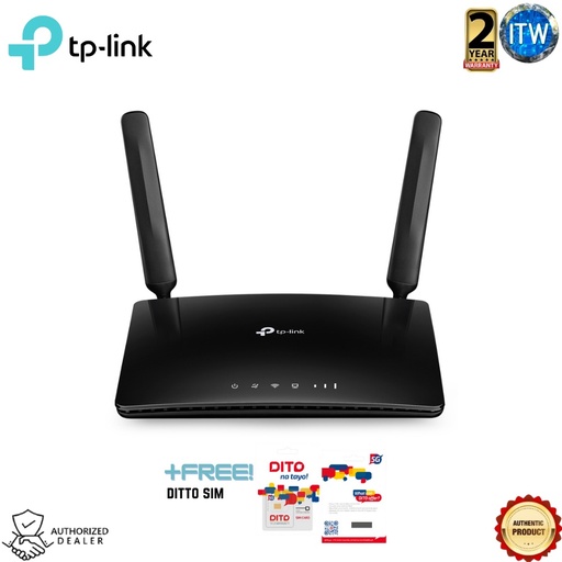 [TL-Mr150-dito] TP-Link TL-MR150 - 300Mbps Wireless N 4G LTE Router with Ditto Sim Bundle