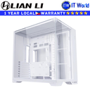 Lian Li Computer PC Case O11 Vision Compact Tower Chassis Tempered Glass (White)