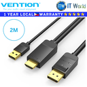 Vention Cable ABJ Black HDMI-A Male to DP Male HD Cable Gold-Plated PVC Type (2M)