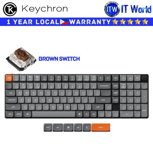 [K17M - H3] Keychron Wireless Mechanical Keyboard K17 Max QMK Black RGB Backlight (Brown Switch) (Brown Switch)