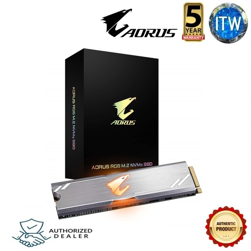 [GP-ASM2NE2512GTTDR] AORUS RGB M.2 NVMe SSD 512GB (Silver, 512GB)