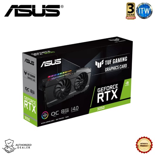 [TUF-RTX3050-O8G-Gaming] ASUS TUF Gaming GeForce RTX™ 3050 OC Edition 8GB GDDR6 Graphic Card (TUF-RTX3050-O8G-Gaming)