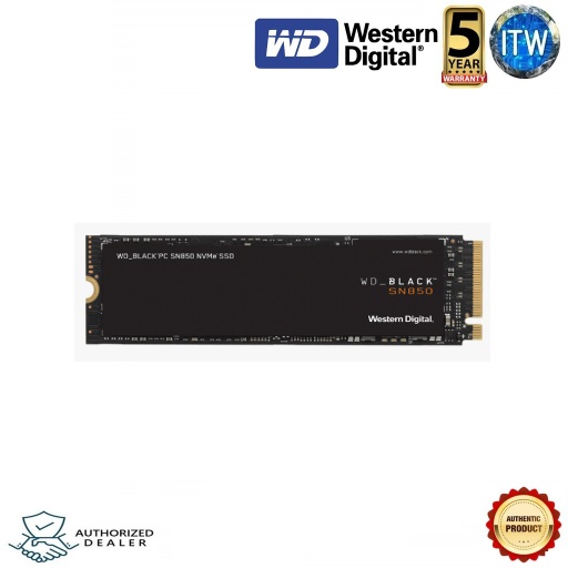 [WDS100T1X0E] Western Digital WD Black SN850 1TB NVMe M.2 PCIe Gen4 Internal SSD (WDS100T1X0E) (Black, 1TB)