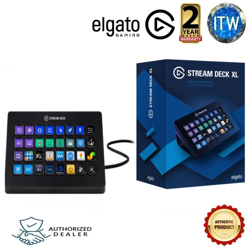 [EL-10GAT9901] Elgato Stream Deck XL - Advanced Stream Control with 32 customizable LCD keys, for Windows 10 and macOS 10.13 or later (Blue)