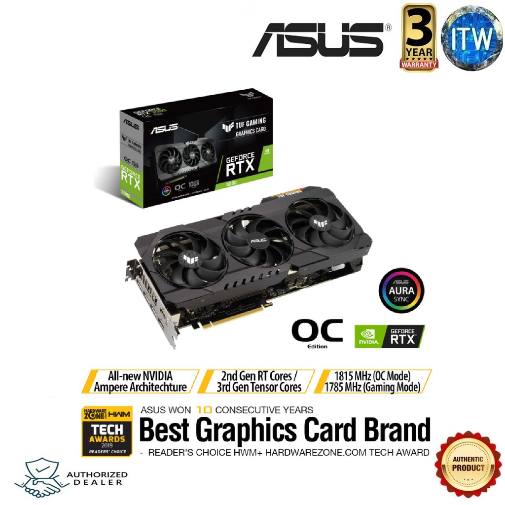 ASUS TUF Gaming GeForce RTX 3080 OC 10GB Graphics Card (TUF-RTX3080 ...