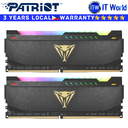 Patriot DDR4 RAM 16GB (2x8GB) 3600Mhz Viper Steel RGB Black UDIMM Memory (PVSR416G360C8K)