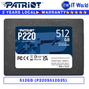 Patriot 512GB SSD P220 2.5" SATA III 6Gb/s Read 550MB/s Write 500MB/s Internal (P220S512G25)