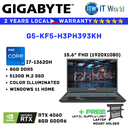 Gigabyte Gaming Laptop G5-KF5-H3PH393KH | i7-13620H | DDR5 8GB | 512GB SSD | RTX 4050