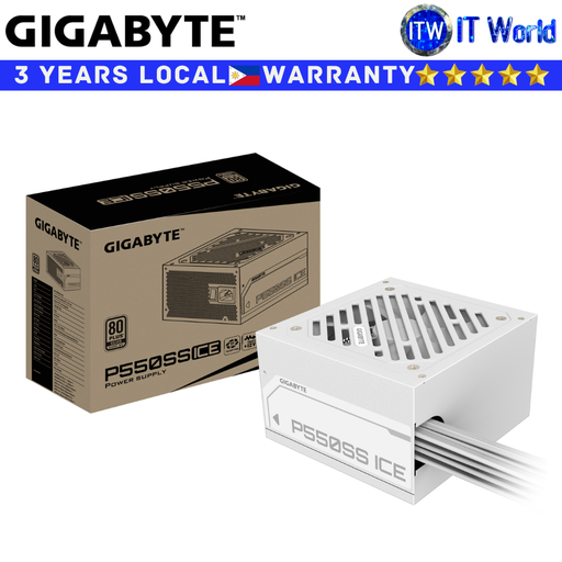 [GP-P550SS-ICE] Gigabyte PSU 550W Power Supply Unit P550SS Ice 80+ Silver Active PFC White (GP-P550SS-ICE)