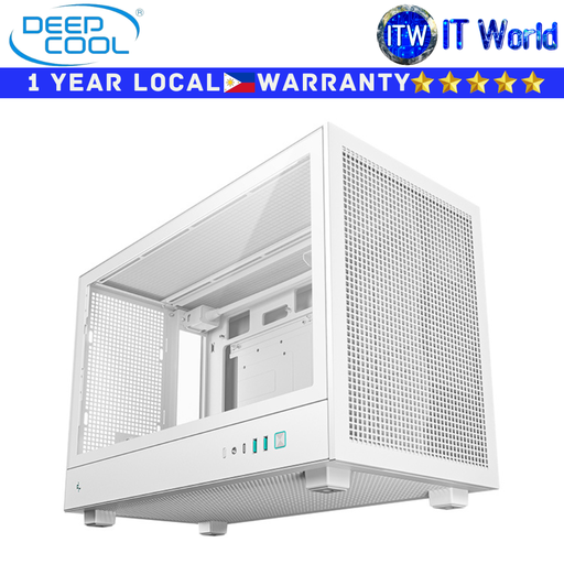 [R-CH260-WHNGM0-G-1] Deepcool Computer PC Case CH260 High Airflow microATX  Compact Tempered Glass White (R-CH260-WHNGM0-G-1) (White)