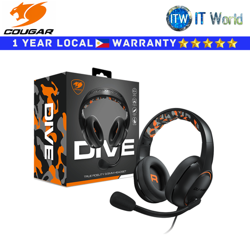 [HS-CGR-DIVE] Cougar Headset Headphone Dive Lightweight Comfort Over-Ear Gaming Headset