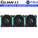 Lian Li Computer PC Fan Uni Fan SL Wireless LCD 120 Reverse Blade Triple Fan Black (G99.12RSLLCD1W3B.00)