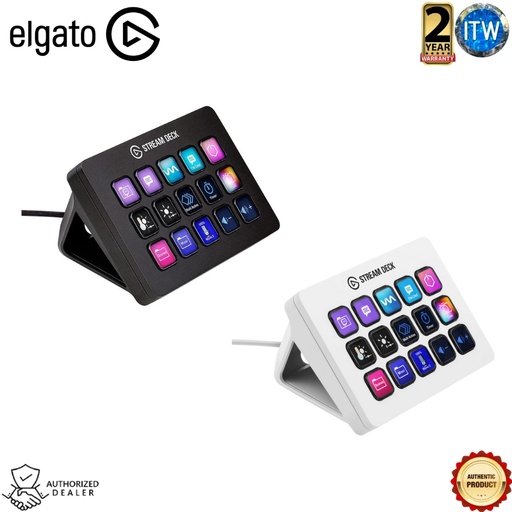 [EL-10GBA9901] Elgato Stream Deck MK.2 - STREAMLINE EVERYTHING, Control Myriad Apps and Tools (Black/White) (5, Black)