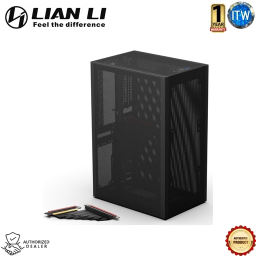 [SSU-MESHLI-BK-FM-PCIE4-14-90D] Lian Li SSUPD Meshlicious Mini-ITX Mesh Case Black w/ PCI-E 4.0 Cable (SSU-MESHLI-BK-FM-PCIE4-14-90D)