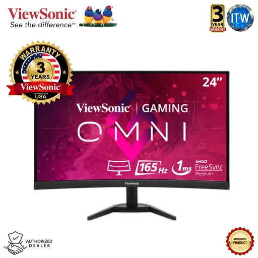 [VX2468-PC-MHD] ViewSonic VX2468-PC-MHD 24” 165Hz Curved Gaming Monitor