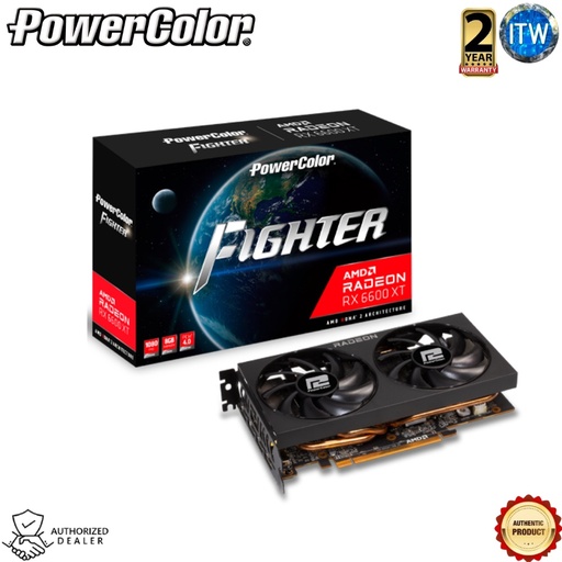 [AXRX 6600XT 8GBD6-3DH] Power Color Fighter AMD Radeon™ RX 6600XT 8GB GDDR6 Graphic Card (AXRX 6600XT 8GBD6-3DH)