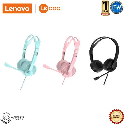 [HT106-WIRED BUSINESS HEADSET (BLUE)] Lenovo Lecoo HT106 Wired Business Headset (Blue)