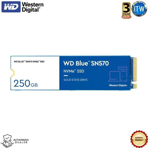 [WDS250G3B0C-00AZN0] ITW | Western Digital Blue SN570 250GB NVMe M.2 2280 PCIe 3.0x4 Internal SSD (WDS250G3B0C)