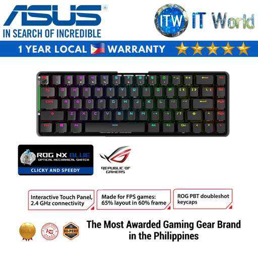 [Falchion NX Blue] ITW | Asus Rog Falchion NX -  65% Wireless Mechanical Gaming Keyboard with 68 Keys (NX Blue Switch) (NX Blue)